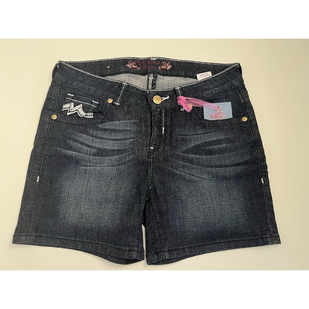 Philanthropic Denim Womens/ Teen 11 Blue Dark Wash Mid Rise Jeans Shorts NWT